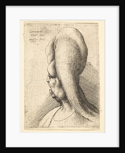 Bust of a deformed old woman with one tooth, facing left, 1665 by Wenceslaus Hollar
