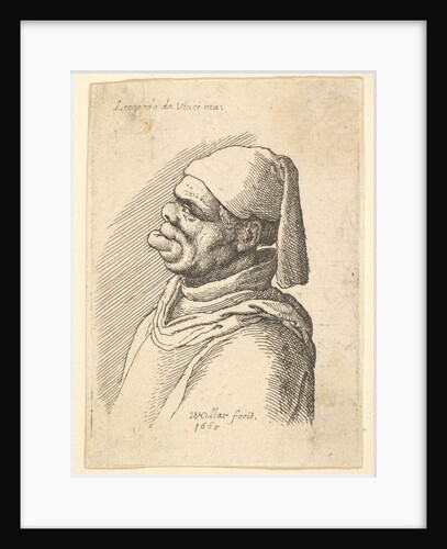 Bust of a deformed man with a hat and a fat, protruding lower lip in profile to left, 1625-77 by Wenceslaus Hollar