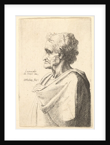 Man with doleful expression to left with hand emerging from cloak, 1625-77 by Wenceslaus Hollar