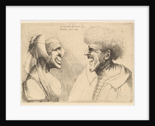 A deformed couple facing each other, 1645 by Wenceslaus Hollar