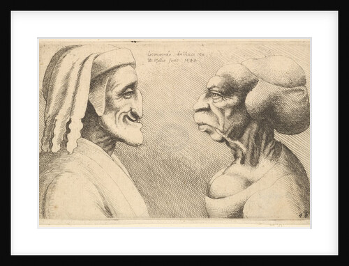 Two deformed heads, 1645 by Wenceslaus Hollar