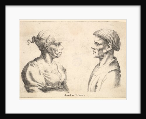 Two heads, 1625-77 by Wenceslaus Hollar