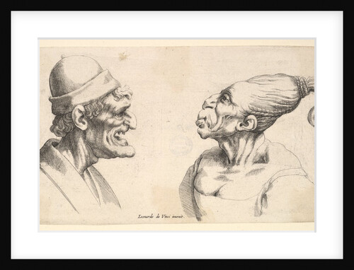 Two deformed heads, 1625-77 by Wenceslaus Hollar