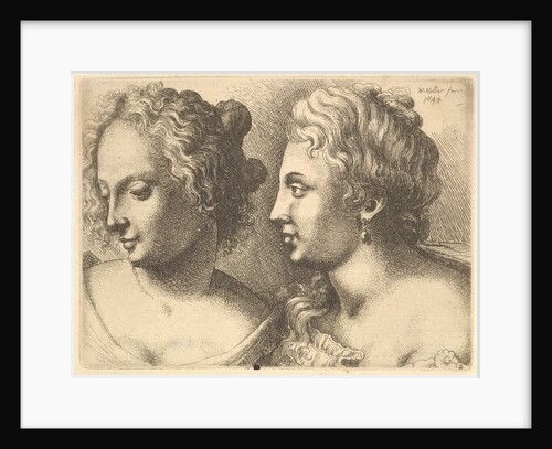 Heads of two young women, 1645 by Wenceslaus Hollar
