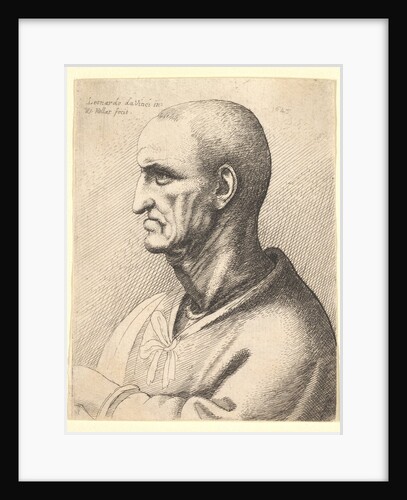 Man with stern expression in profile to left, 1645 by Wenceslaus Hollar