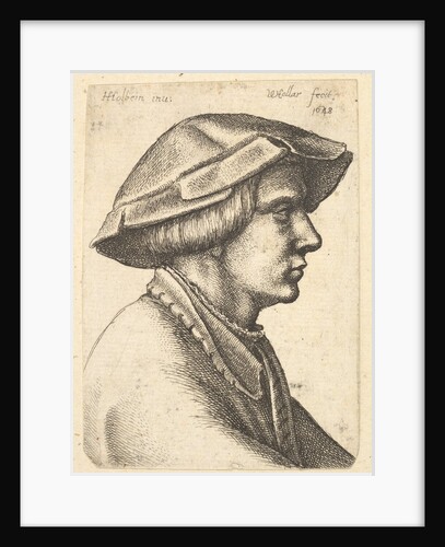 Head of young man wearing hat in profile to right, 1648 by Wenceslaus Hollar