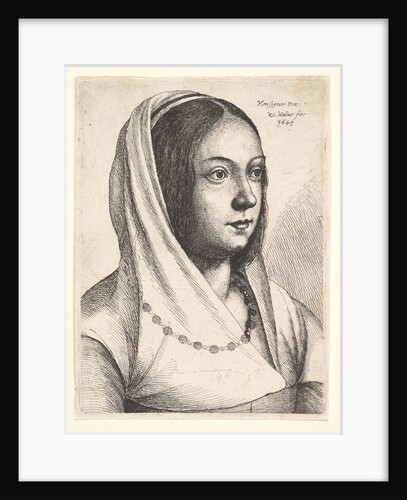Young woman with a scarf on her head, after Bonsignori, 1645 by Wenceslaus Hollar