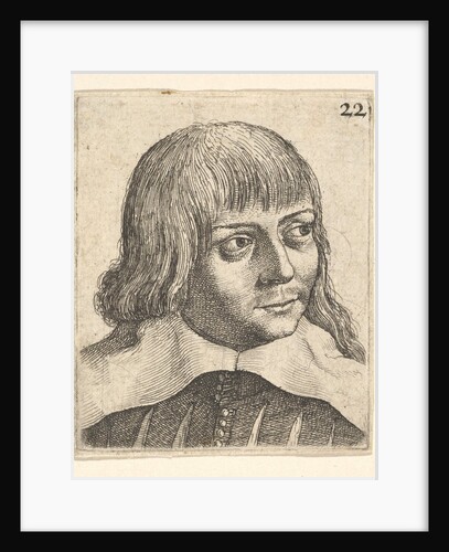Head of a young man, turned slightly to right, 1625-77 by Wenceslaus Hollar