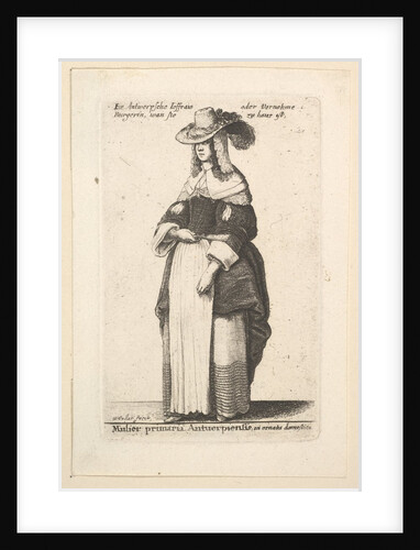 Mulier primaria Antuerpiensis, in ornatus domestic by Wenceslaus Hollar