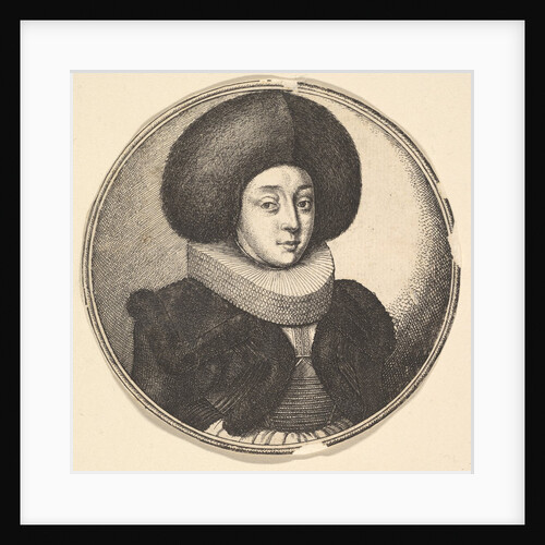 Woman with large circular fur hat and lace ruff, 1645 by Wenceslaus Hollar