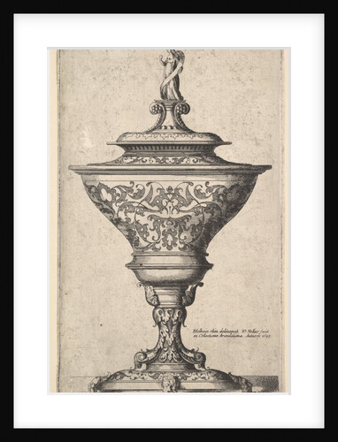 Ornate goblet on feet of masks, 1645 by Wenceslaus Hollar