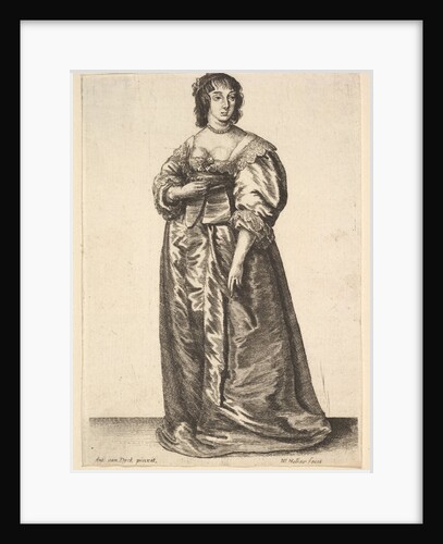 Whole-length lady, after Anthony van Dyck, 1625-77 by Wenceslaus Hollar