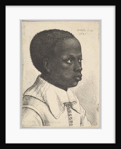 Head of a young black boy in profile to right, 1645 by Wenceslaus Hollar