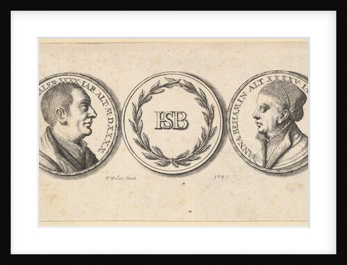 Medallions with portraits of Sebald Beham and Anna Beham, 1647 by Wenceslaus Hollar
