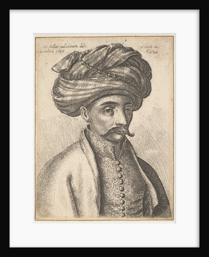 Head and shoulders of a Turk, with a moustache and a large turban, 1645 by Wenceslaus Hollar