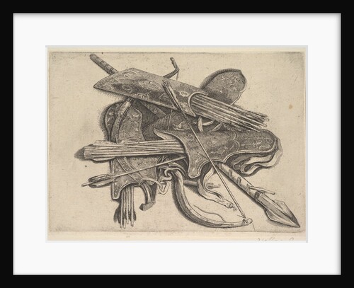 Bows, quivers and a spear, 1625-77 by Wenceslaus Hollar
