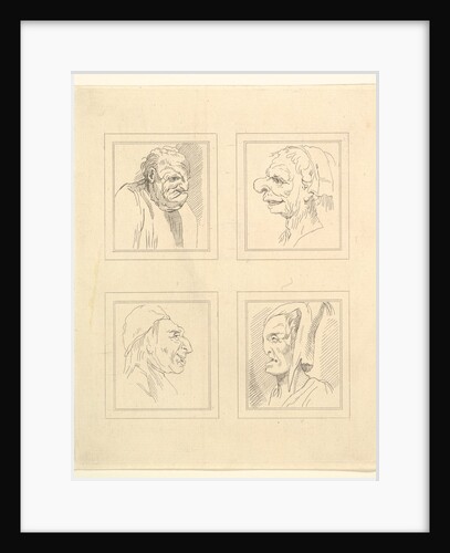 Four Heads, from Characaturas by Leonardo da Vinci, 1786 by Unknown