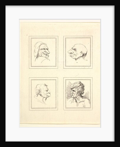 Four Heads, from Characaturas by Leonardo da Vinci, 1786 by Unknown