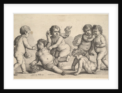 Five boys and a satyr, 1646 by Wenceslaus Hollar