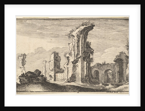 Ruins of St Croix de Jerusalem, 17th century by Wenceslaus Hollar