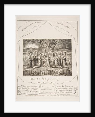 Job and His Family, from Illustrations of the Book of Job, 1825-26 by William Blake