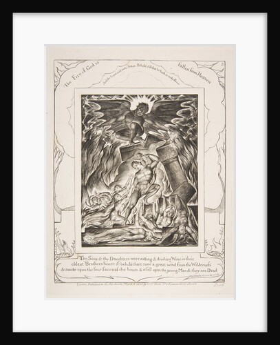 The Destruction of Job's Sons, from Illustrations of the Book of Job, 1825-26 by William Blake