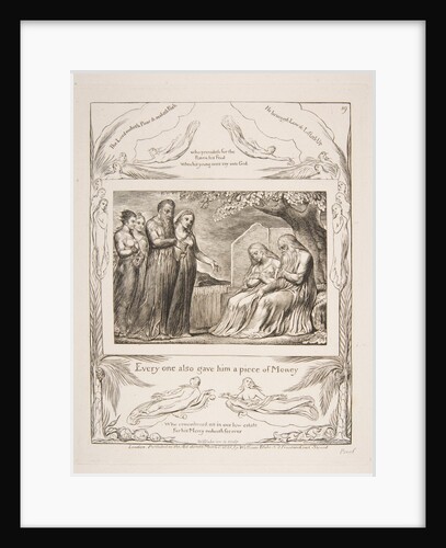 Job accepting Charity, from Illustrations of the Book of Job, 1825-26 by William Blake