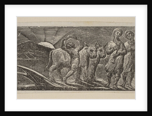 Boy Returning Joyfully, with Plough and Oxen, from Thornton's Pastorals of Virgil, 1821 by William Blake