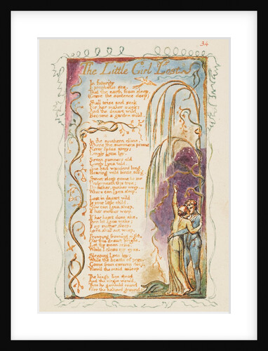 Songs of Innocence and of Experience: The Little Girl Lost, ca. 1825 by William Blake