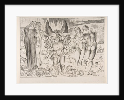 Circle of Theives: Agnello Brunelleschi Attacked By a Six-Footed Serpent, from Dan…, ca. 1825-27 by William Blake