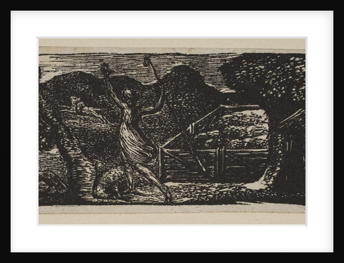 Shepherd Chases Away a Wolf, from Thornton's Pastorals of Virgil, 1821 by William Blake