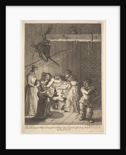 The Innkeeper's Wife and Daughter Taking Care of ye Don after Being Beaten and Br…, 1756 or after by William Hogarth