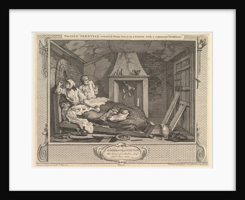 The Idle 'Prentice Returned from Sea and in a Garret with a Common Prostitut…, September 30, 1747 by William Hogarth