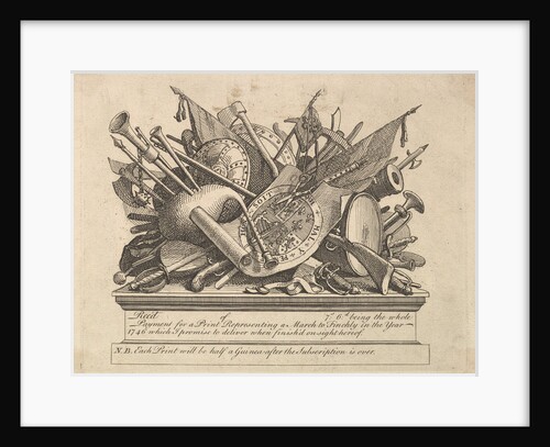 A Stand of Arms, Musical Instruments, etc., March 1749-50 by William Hogarth