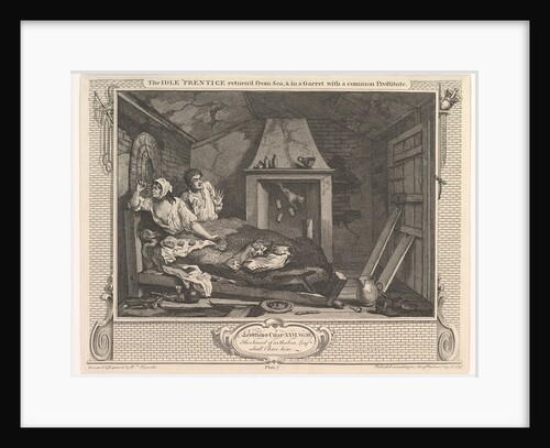 The Idle 'Prentice Returned from Sea and in a Garret with a Common Prostitute…, December 30, 1747 by William Hogarth
