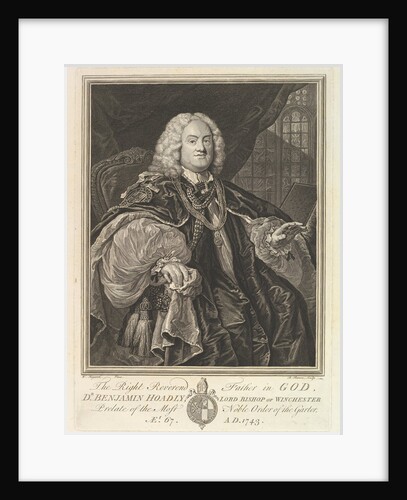 The Right Reverend Father in God, Dr. Benjamin Hoadly, Lord Bishop of Winchester, Prelate …, 1743 by Bernard Baron