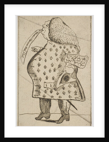 Caricature of a Man declaring: 'I'm against Hanover that's flat', ca. 1757 by George Townshend (attributed to)