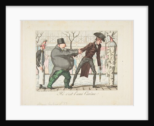 Hé c'est l'ami Carême!, Musée Grotesque No. 53, early 19th century by Aaron Martinet