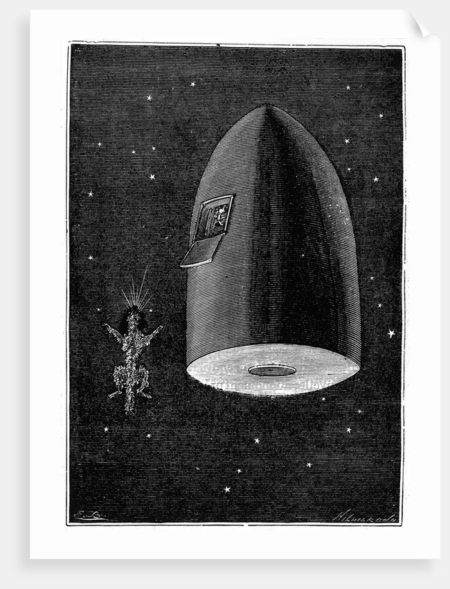 Illustration from De la Terre a la Lune by Jules Verne, 1865 by Unknown