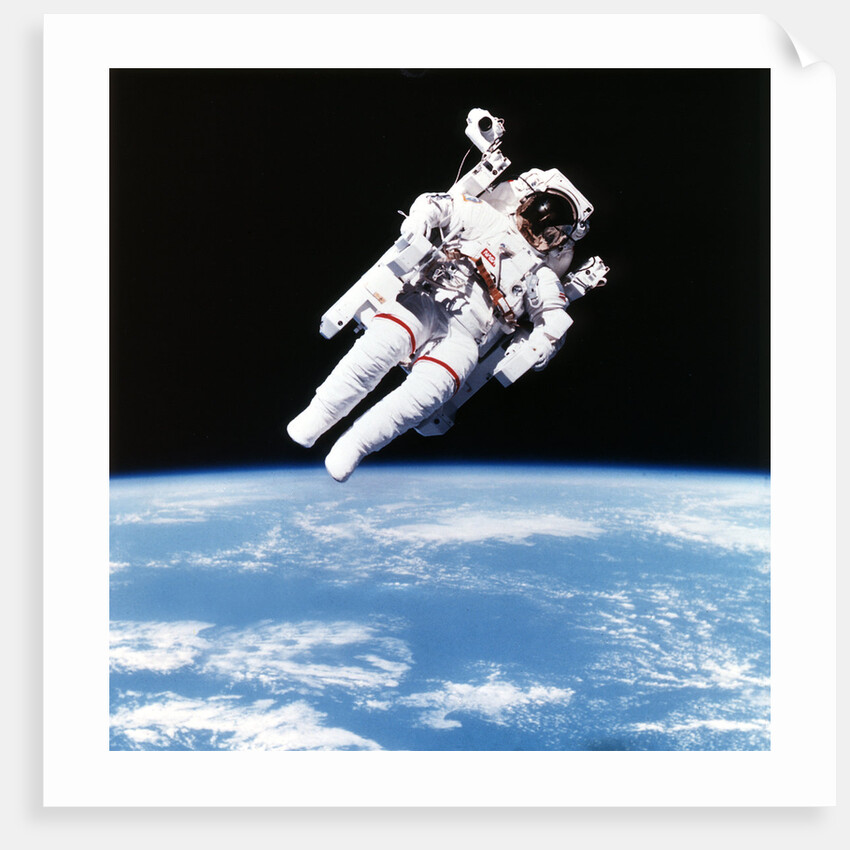 US Astronaut Bruce McCandless spacewalking, 1984 by Unknown