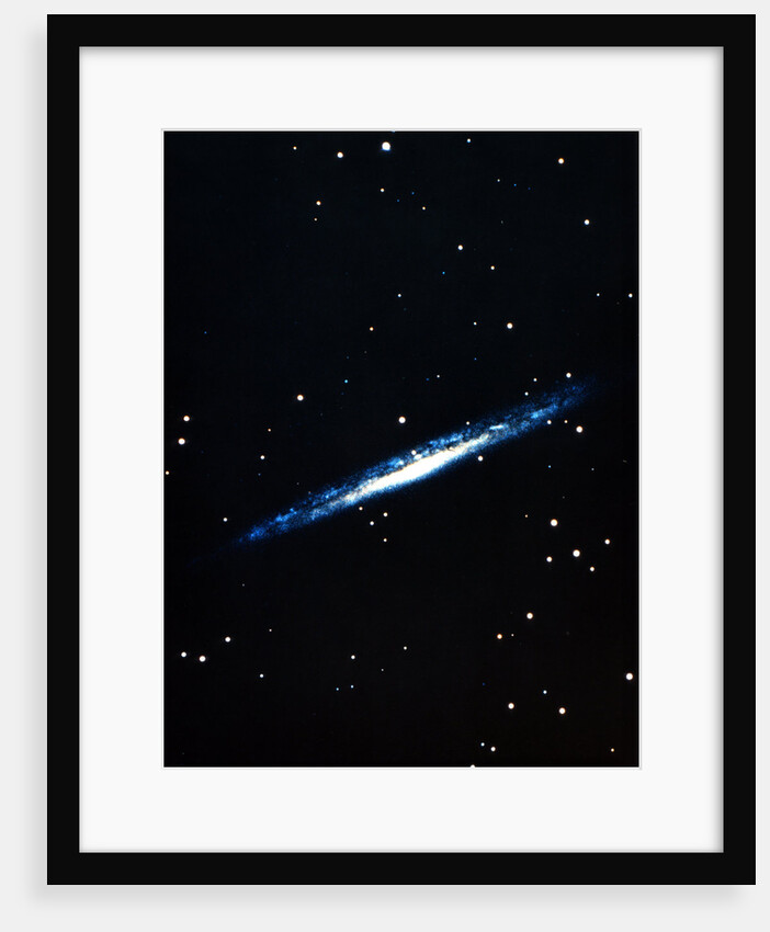 Spiral galaxy viewed edge on by Unknown