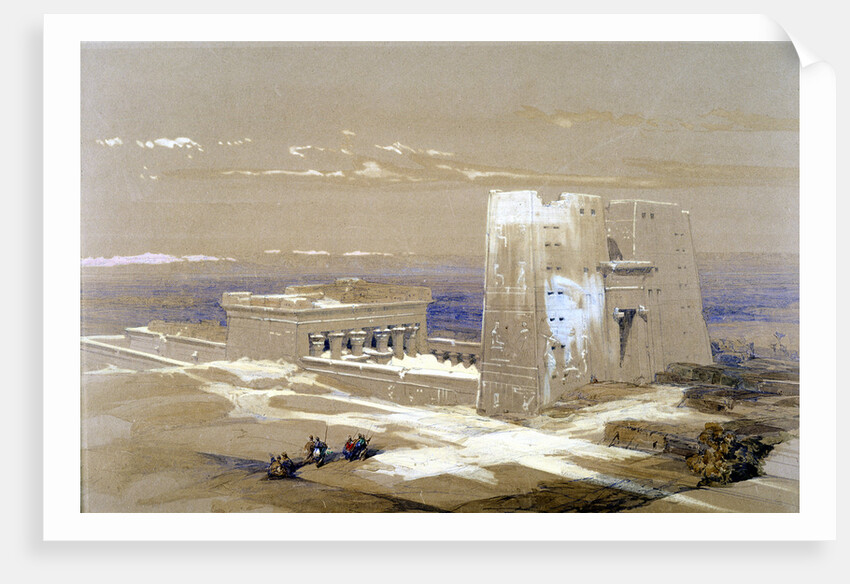 Sandstone Temple of Edfu, dedicated to the falcon-headed god Horus, Egypt, 1838 by Louis Haghe