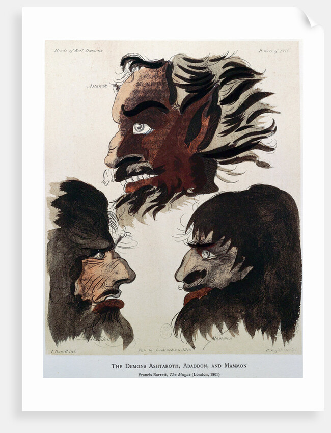 The Demons Ashtaroth, Abaddon and Mammon, 1801 by Unknown