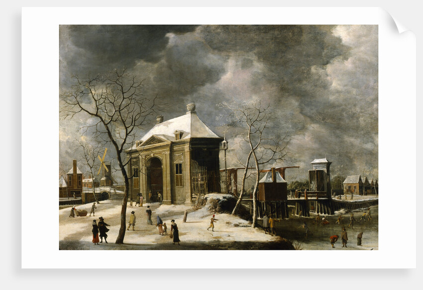Presumed view of an Amsterdam gate in winter, 1622 by Abrahamsz Beerstraten