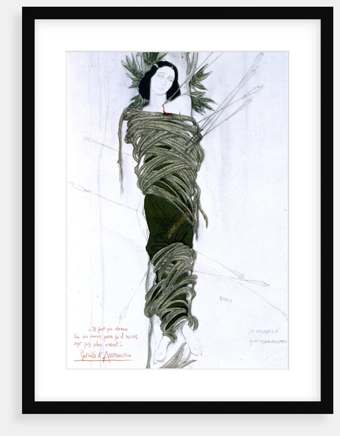 Costume design for Italian writer Gabriele D'Annunzio's drama The Martyrdom of St Sebastian, 1911 by Leon Bakst