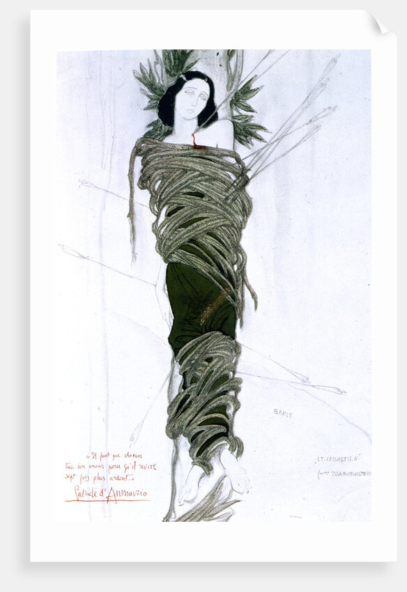 Costume design for Italian writer Gabriele D'Annunzio's drama The Martyrdom of St Sebastian, 1911 by Leon Bakst