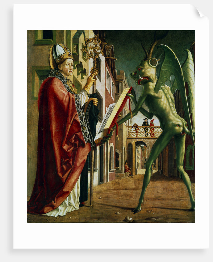 The Devil Presenting St Augustin with the Book of Vices, c1455-1498 by Michael Pacher