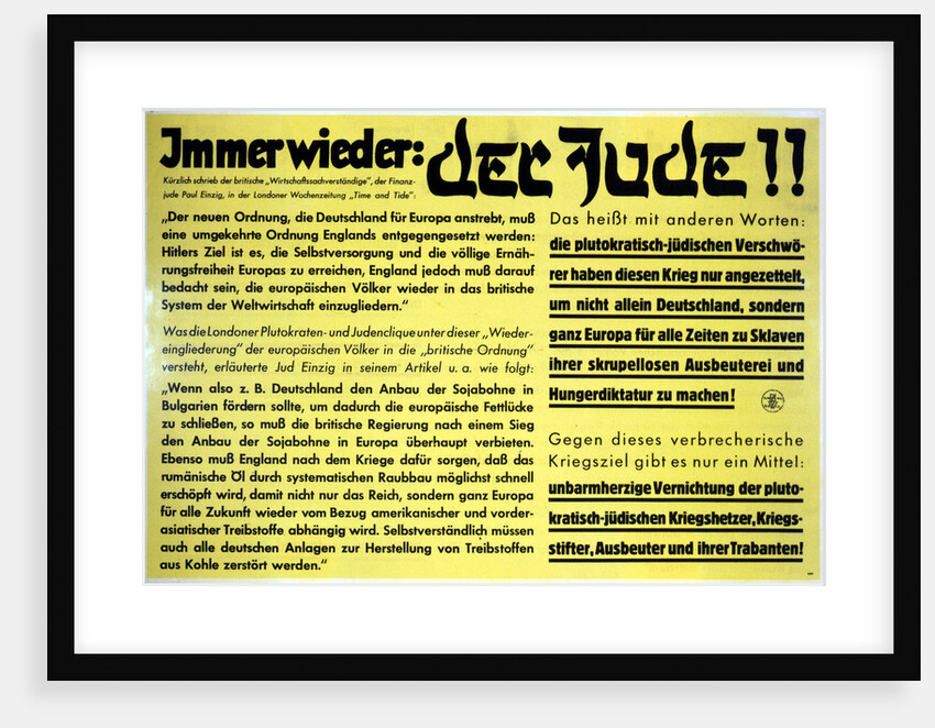Yet again: the Jew!! German anti-semitic propaganda leaflet by Unknown