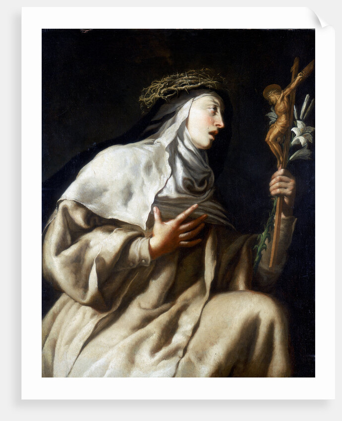 St Teresa of Avila before the Cross, c1621-1663 by Guido Cagnacci
