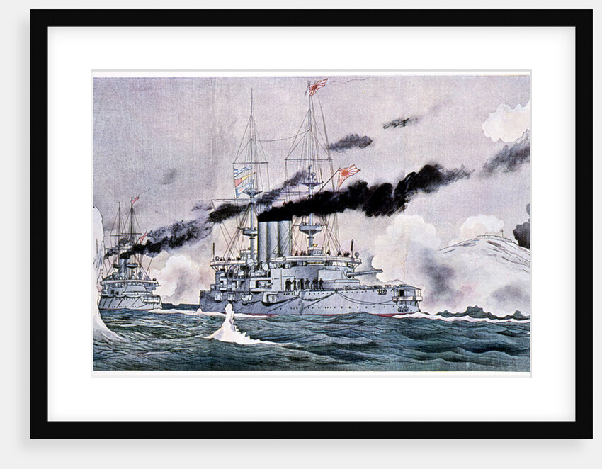 Japanese naval squadron steaming to bombard Port Arthur, Russo-Japanese War 1904-1905 by Unknown